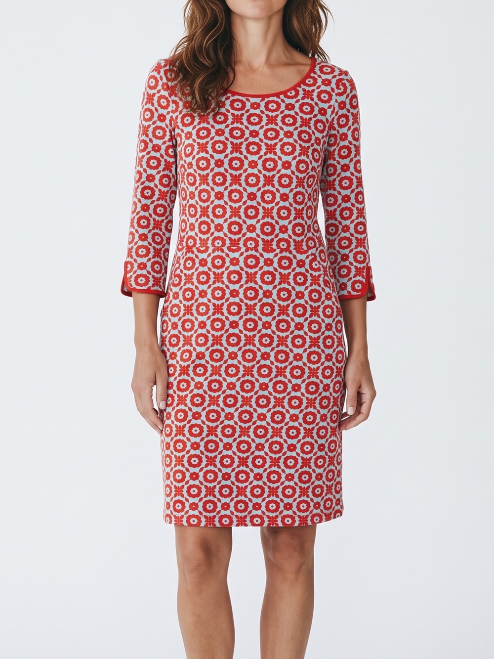 BODEN Retro Mod Floral Pocket Dress 6R Vibrant 60s Style Cotton Midi